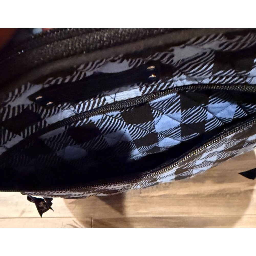 Vera Bradley Quilted Campus Backpack - Blue/Black Buffalo Plaid - Picture 7 of 10